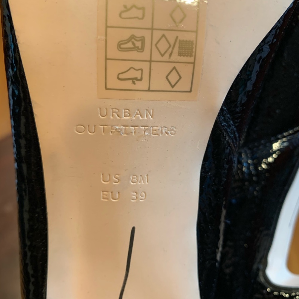Urban Outfitters patented leather ankle boots